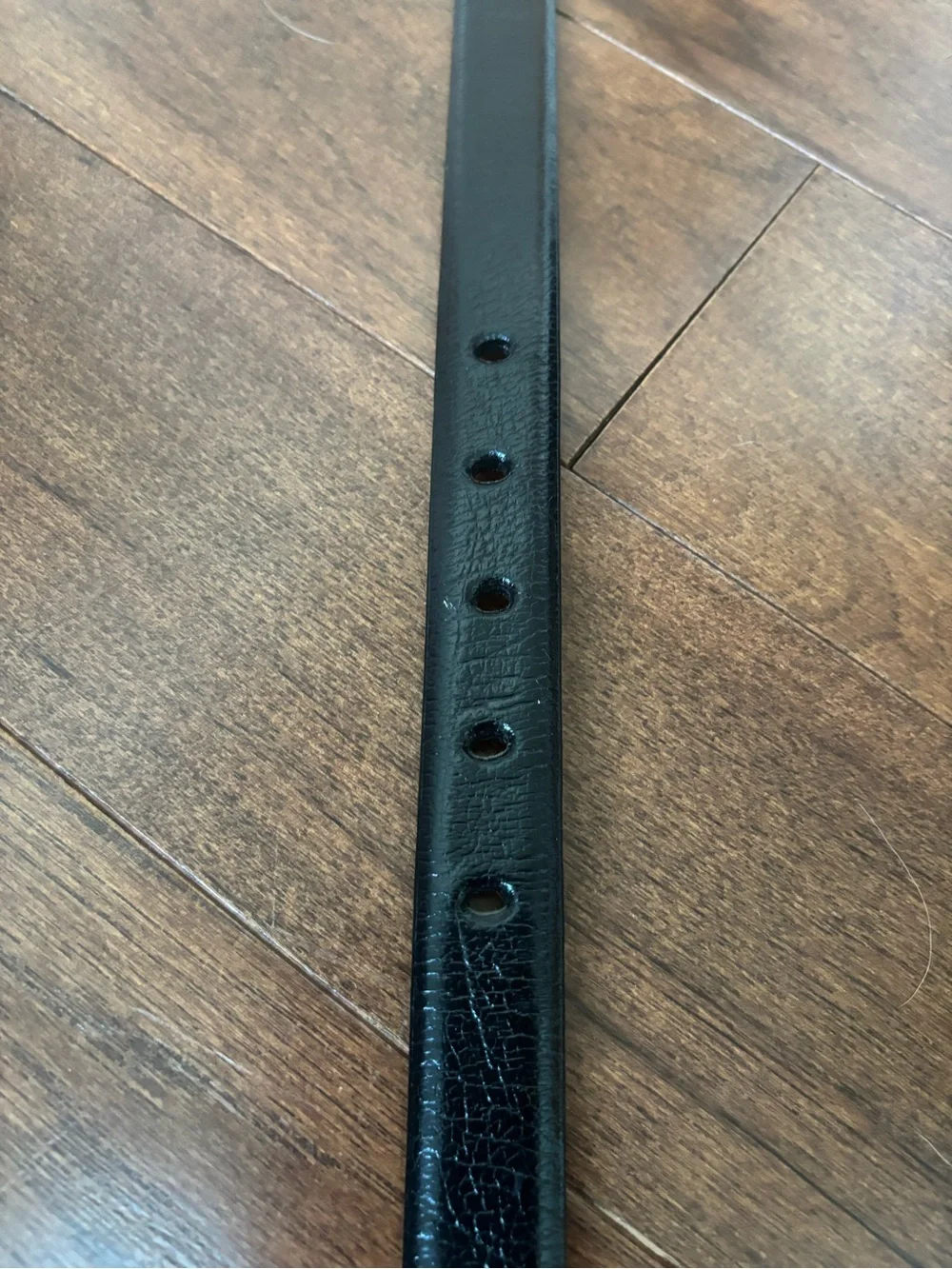 WCM Black Leather Belt with Gold Buckle